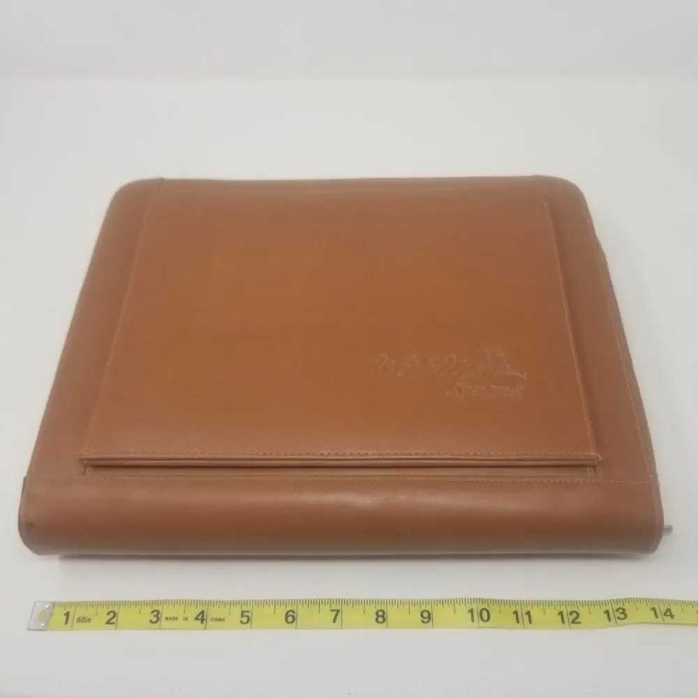 Worldmark By Trendwest Camel Brown Faux Leather Binder Portfolio Laptop Case